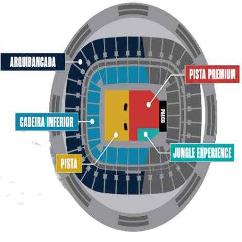 Mapa Arena BRB - Setores