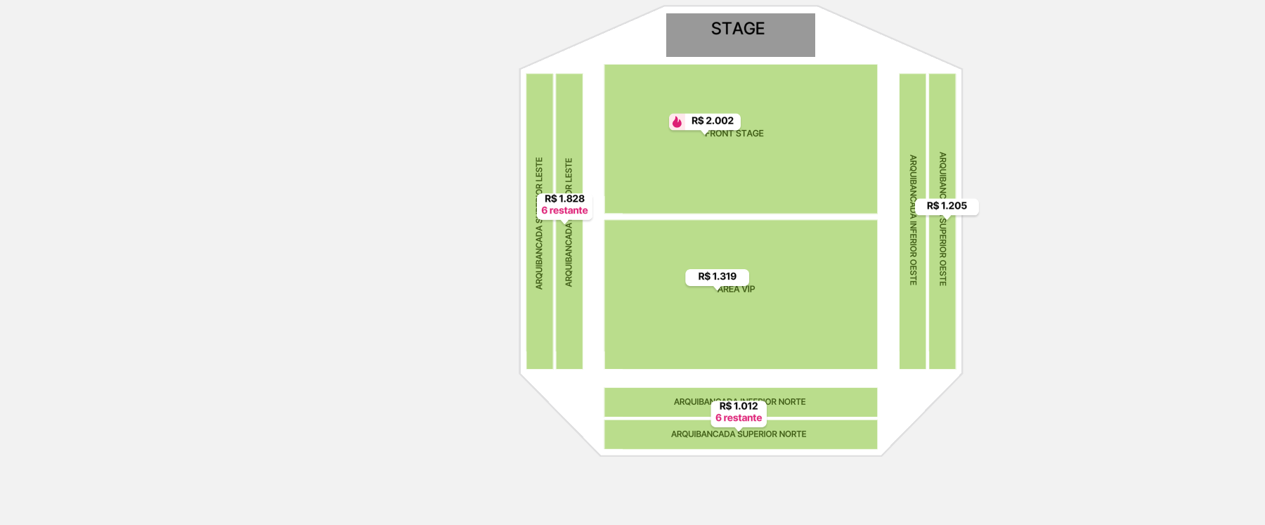 Mapa Arena Pantanal - Setores